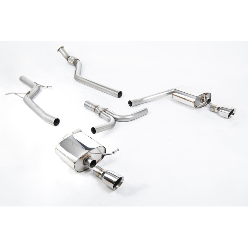 Catback Milltek Audi A4 B8 2.0 TFSI 2008-2011 - non résonné - sorties Dual GT100 Polies - BVM