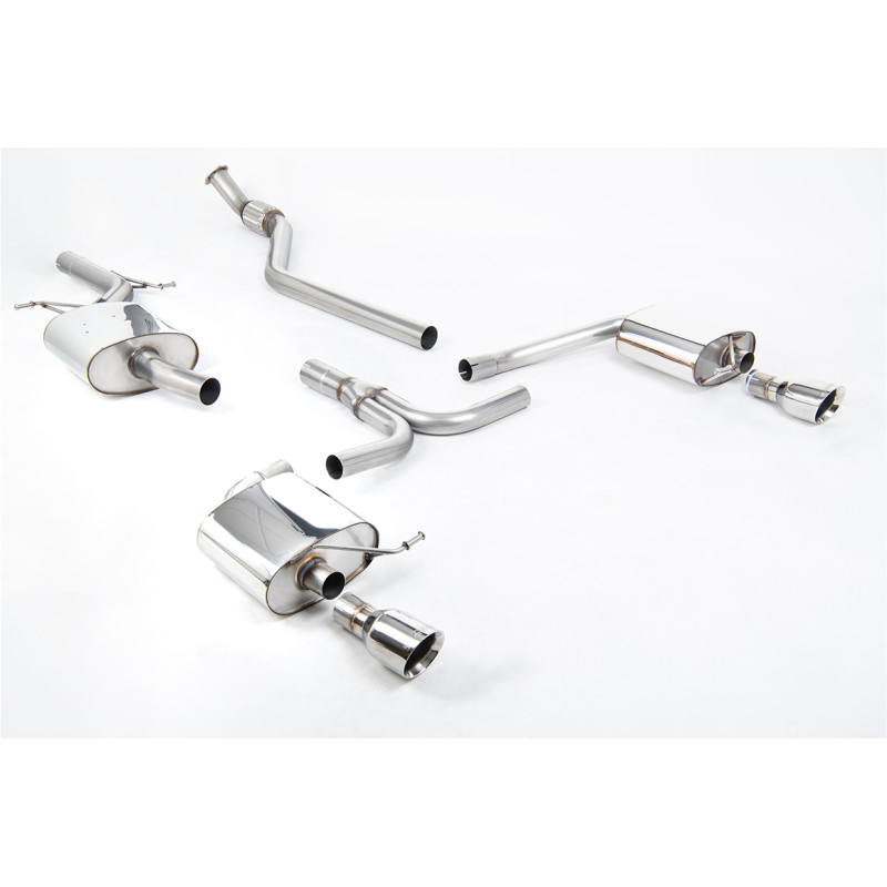 Escape cat-back Milltek Audi A4 B8 2.0 TFSI 2008-2011 - Homologado ECE - resonado - colas Dual GT100 pulidas