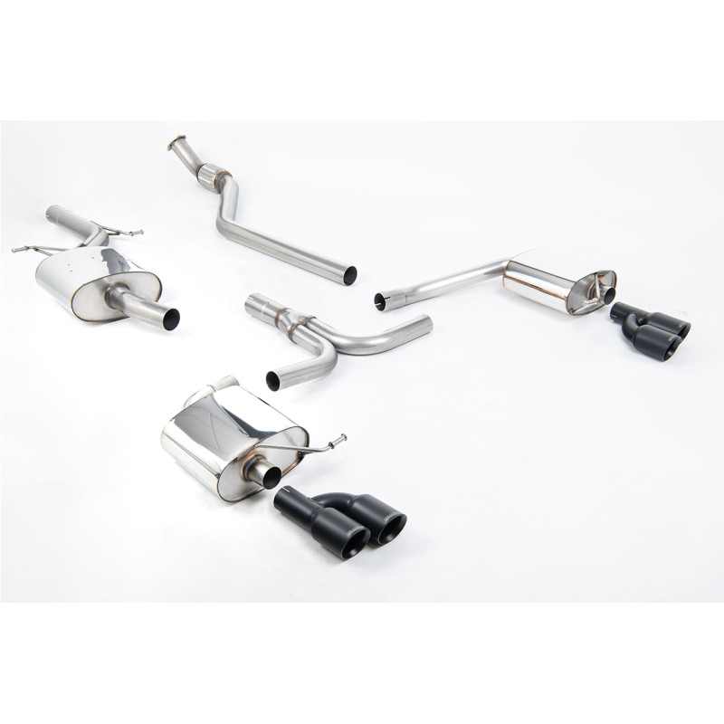 Catback Milltek Audi A4 B8 2.0 TFSI 2008-2011 - Homologué ECE - résonné - sorties Quad GT80 Cerakote Noir