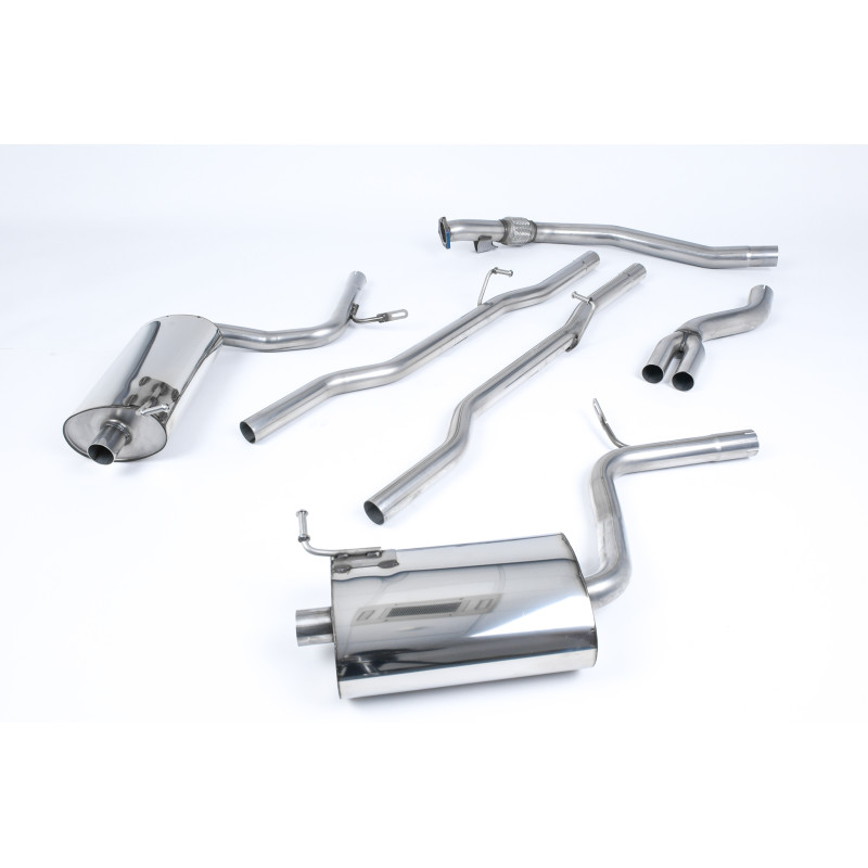 Catback Milltek Audi A4 B7 2.0 TFSI 200-220ch 2005-2008 - non résonné - sorties Dual Jet-100 Polies