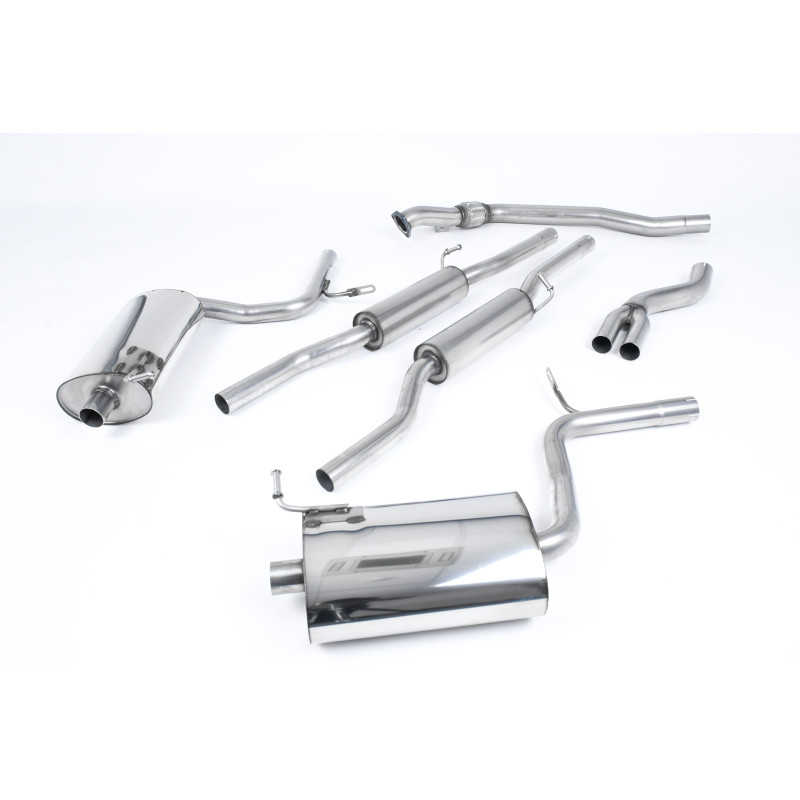 Catback Milltek Audi A4 B7 2.0 TFSI 200-220ch 2005-2008 - résonné - sorties Dual GT100 Polies - Boite Manu uniquement