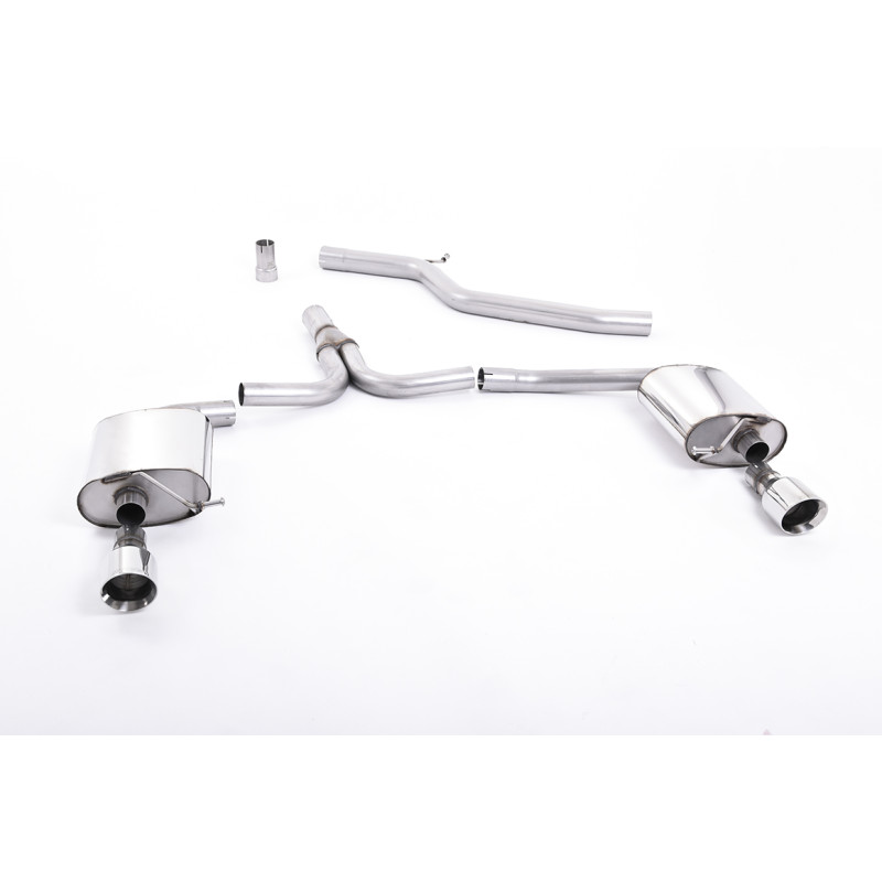 Catback Milltek Audi A4 B8 2.0 TDI 140-177/177ch 2009-2011, A5 8T 2.0 TDI 2007-2012 - non résonné - sorties Dual GT100 Polies