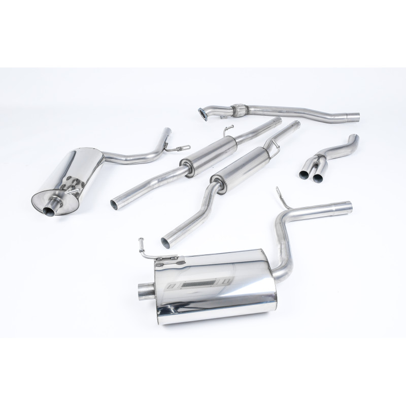 Cat-back Milltek Audi A4 B6 1.8T 190hp 2003-2005 - resonated - Dual GT90 Polished Tips