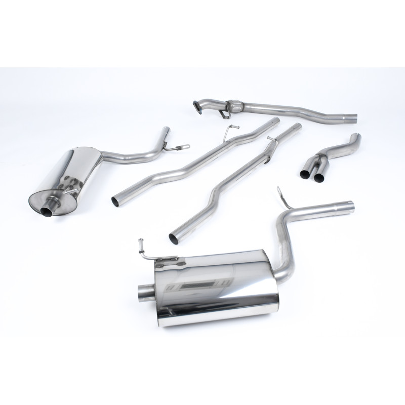 Catback Milltek Audi A4 B6 1.8T 163 CV 2001-2005 - risonato - uscite Dual GT90 lucidate