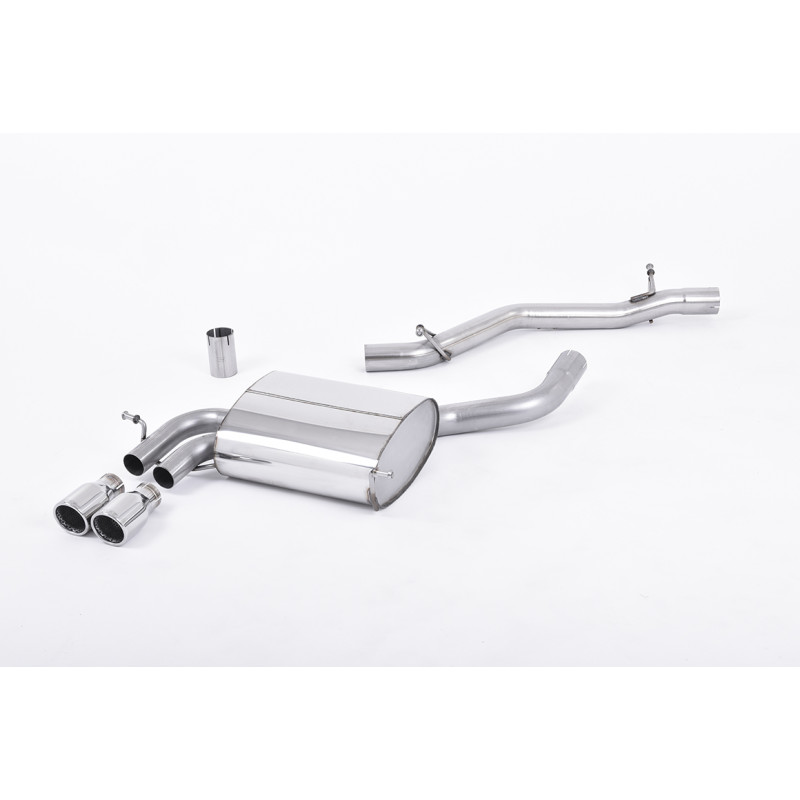 Catback Milltek Audi A3 8P 3.2 V6 250ch 2003-2012 - non résonné - sorties Twin Jet-76 Polies
