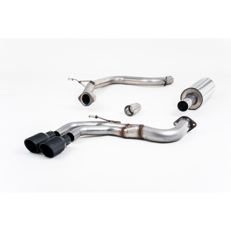 Catback Milltek Audi A3 8V 2.0 TDI 184hp 2013-2020 - ECE Homologated - With Resonator - Twin GT80 Black Cerakote Tips