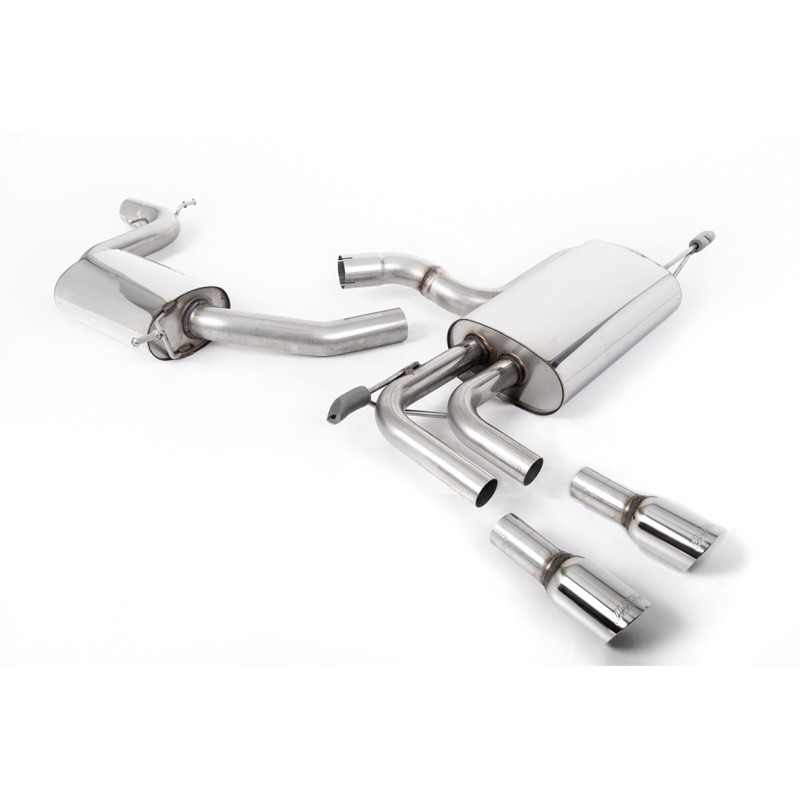 Cat-back Milltek Audi A3 8PA 2.0 TFSI 200 CV 2003-2012 - Omologato ECE - risonante - terminali Twin Jet-80 lucidi