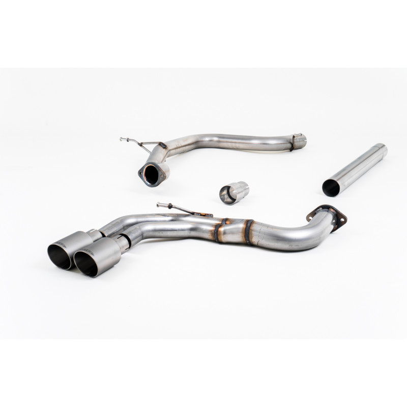 Cat-back Milltek Audi A3 8V 2.0 TDI 184CV 2013-2020, no resonado, salidas Twin GT80 titanio