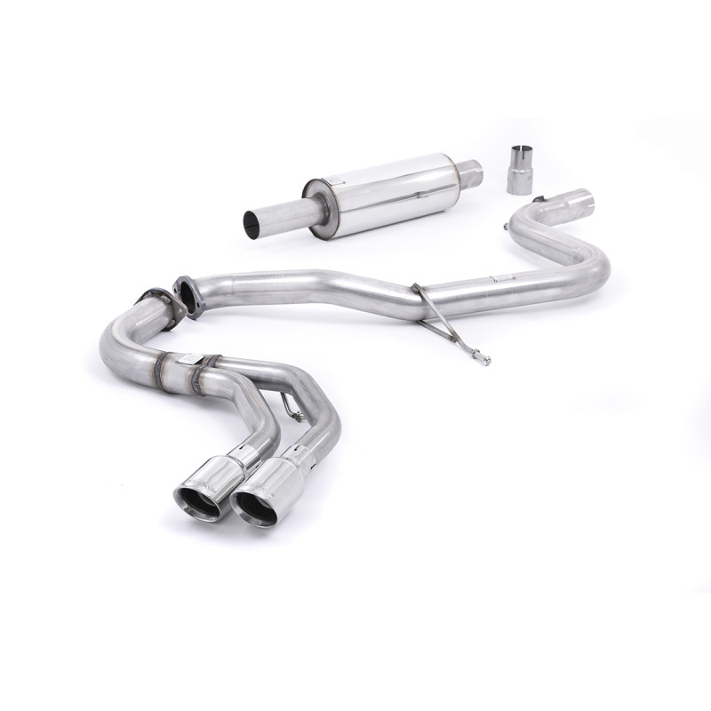 Catback Milltek Audi A3 8V 2.0 TDI 184ch 2013-2020 - Homologué ECE - Avec intermédiaire - sorties Twin GT80 Polies
