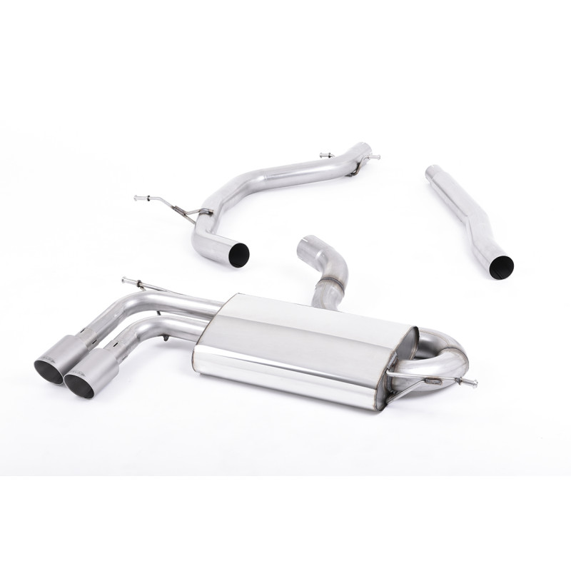 FAP Back Milltek Audi A3 8P 2008-2012 / VW Golf Mk6 GTD 2009-2013, Scirocco 2009-2017 - non résonné - sorties Twin GT80 Titane