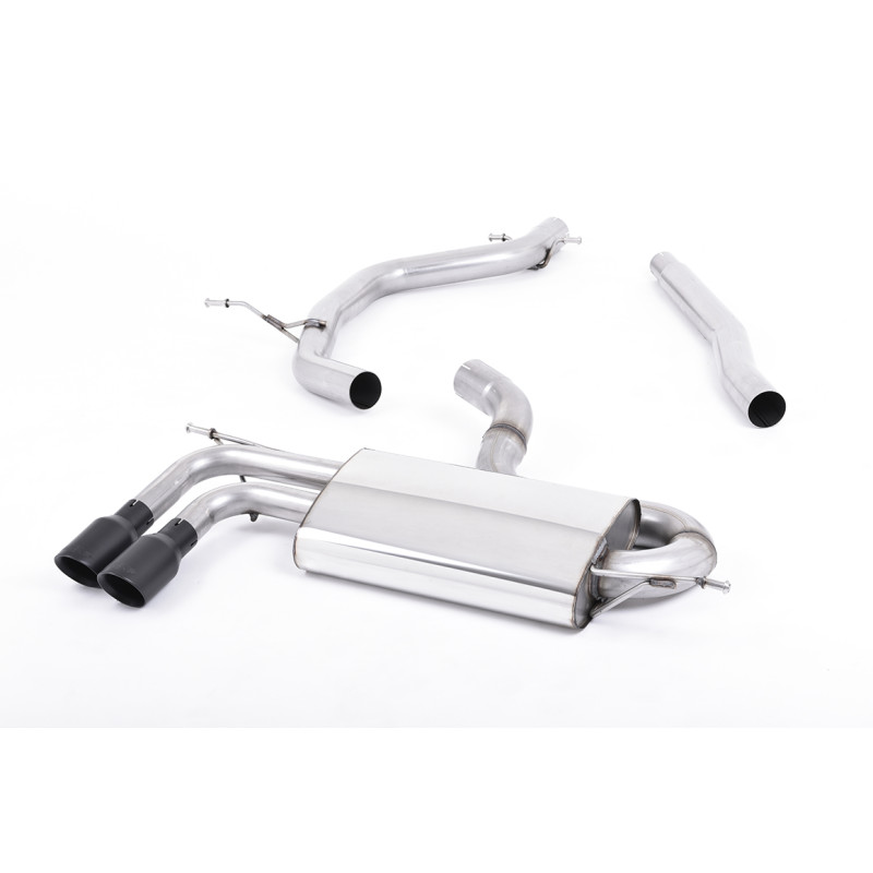 FAP Back Milltek Audi A3 8P / VW Golf Mk6 GTD, Scirocco - non résonné - sorties Twin GT80 Cerakote Noir