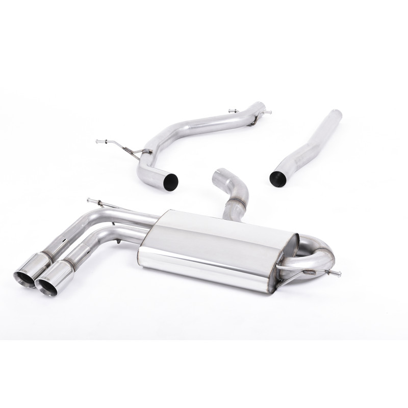 FAP Back Milltek Audi A3 8P 2008-2012 / VW Golf Mk6 GTD 2009-2013, Scirocco 2009-2017 - non résonné - sorties Twin GT80 Polies