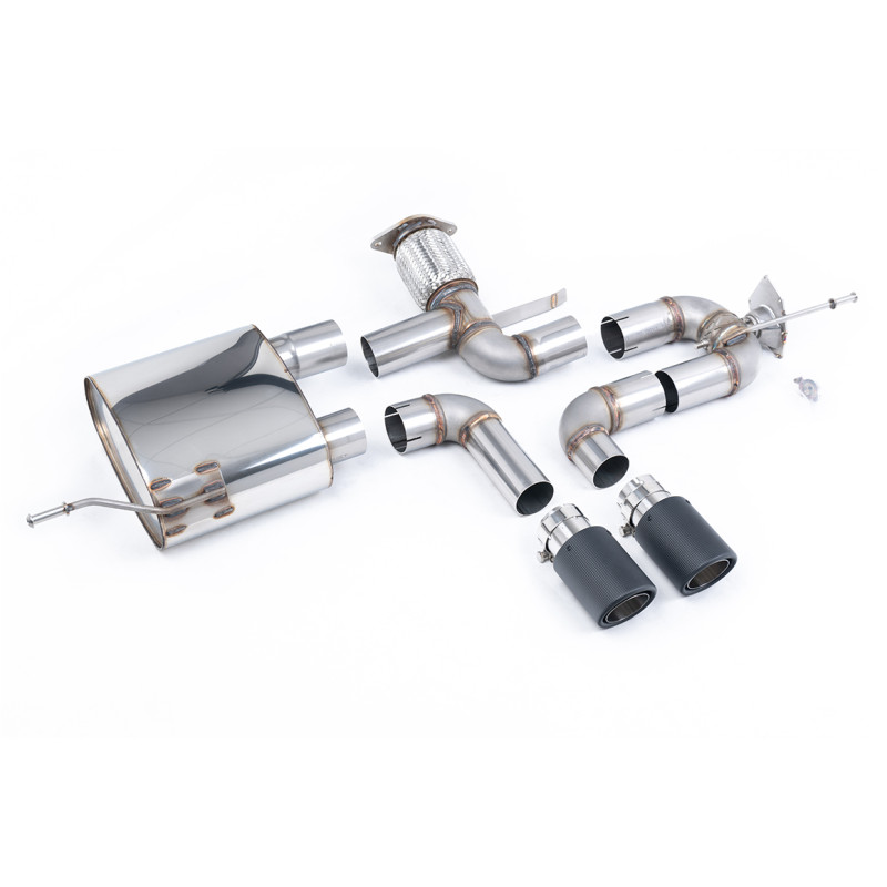 Catback Milltek Alpine A110 A110 / A110 S / A110 GT 1.8TCe 2018-2025 con DPF, senza risonatore, terminali Dual Jet-90 Carbonio