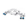 Scarico cat-back dopo tubi primari Milltek Alfa Romeo Giulia - Omologato ECE - Con valvole - terminali Quad GT100 in titanio blu